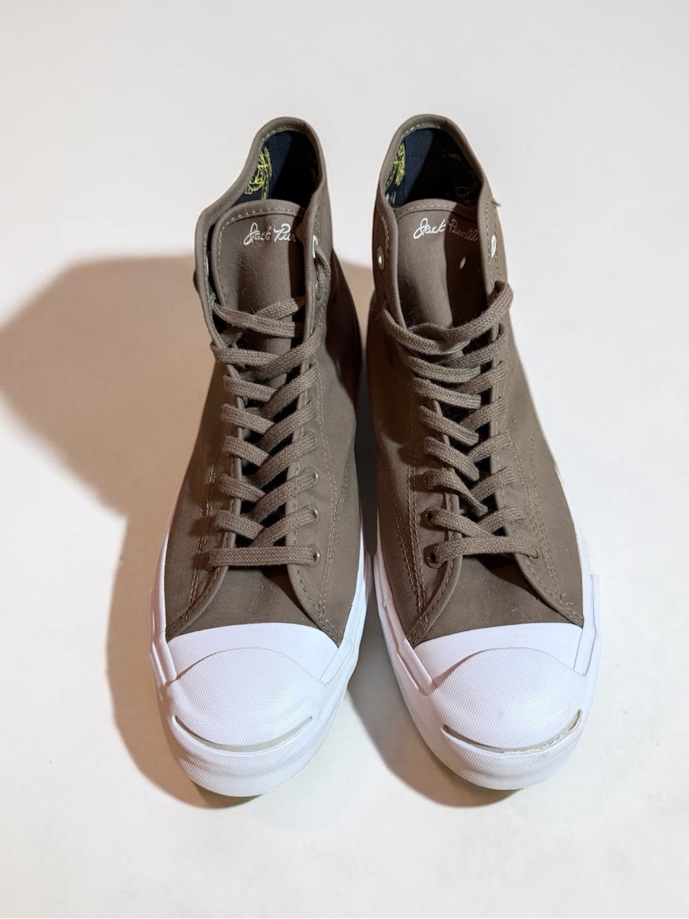 RARE🔥 Converse Jack Purcell Signature Hi Sneakers Canvas 150949C Taupe Sz 11